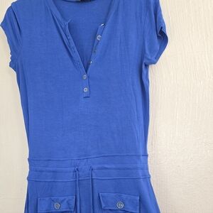 Cupio Blue Buttoned Mini Sundress
